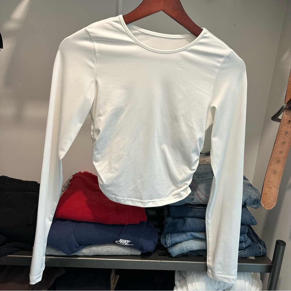 Ruched Cropped Long Sleeve